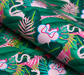 Бумага упаковочная глянцевая (70*100см), Минни Маус, Зеленая, 1 шт.