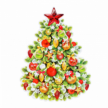 Плакат вырубной (28*21см), Новогодняя елка, 1 шт.