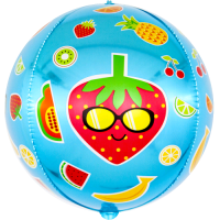 Шар (24''/61 см) Сфера 3D, Фруктовое ассорти, 1 шт.