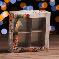 Коробка для конфет (12,6*12,6*3,5см), Пряный, 1 шт.