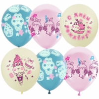 Шар (12"/30см) С Днем Рождения, Ассорти, пастель, 25 шт.