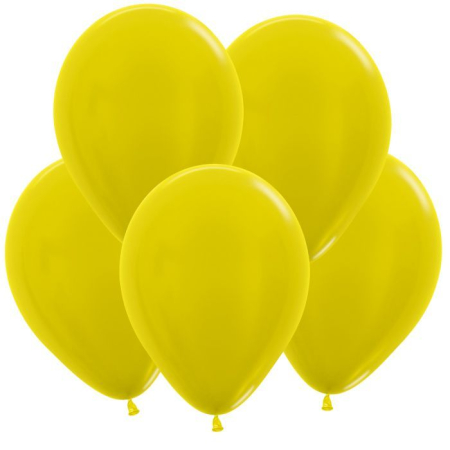 Шар (12"/30см) Желтый (520), Металлик, 10 шт.