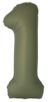 Шар (40''/102см) Цифра, 1 Slim, Оливковый, Матовый, 1 шт. в уп.