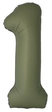 Шар (40''/102см) Цифра, 1 Slim, Оливковый, Матовый, 1 шт. в уп.