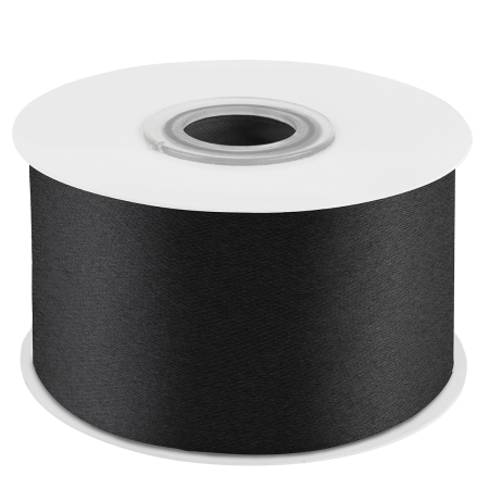 Лента атласная (3,8см*22,85м) Черный, 1 шт.