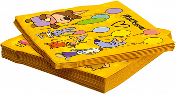 Салфетки бумажные (33*33см), Оранжевая корова, 20 шт.