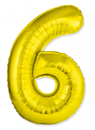 Шар (40"/102см) Цифра "6/9" Золото Slim в упаковке, 1 шт.
