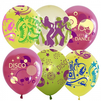 Шар (12"/30см) Disco Party, Ассорти, пастель, 25 шт.