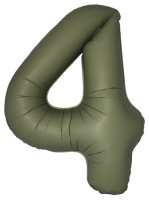 Шар (40''/102см) Цифра, 4 Slim, Оливковый, Матовый, 1 шт. в уп.