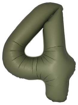 Шар (40''/102см) Цифра, 4 Slim, Оливковый, Матовый, 1 шт. в уп.