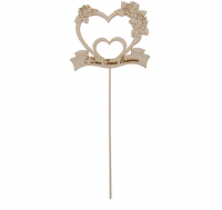 Топпер (12*10 см), С Днем Святого Валентина, Дарим Красиво, неокраш., на шапажке, 1 шт. 