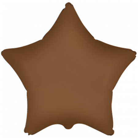 Шар (18"/45см) Звезда, Шоколад, сатин, 1 шт.