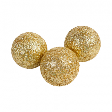 Набор глиттерных шаров из пенопласта (3см), золотой, 10 шт. 