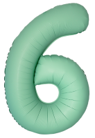 Шар (40''/102 см) Цифра, 6/9 Slim, Мятный, Матовый, 1 шт. в уп.