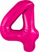 Шар (40''/102см) Цифра, 4 Slim, Фуше, 1 шт. в упак.