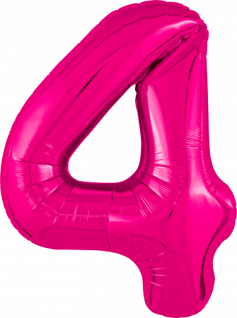 Шар (40''/102см) Цифра, 4 Slim, Фуше, 1 шт. в упак.