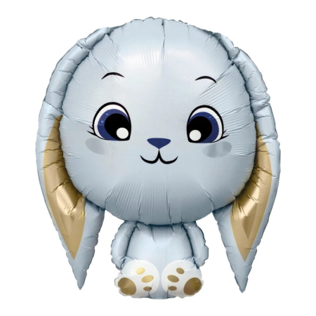 Шар (28"/71см) Фигура, Милый зайка, Голубой, 1 шт. 