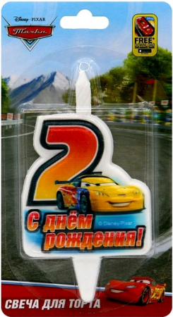 Свеча Цифра, 2 Тачки, 12 см, 1 шт.