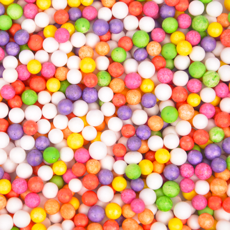 Шарики пенопласт (5-8мм), Ассорти, большие, 10 гр.