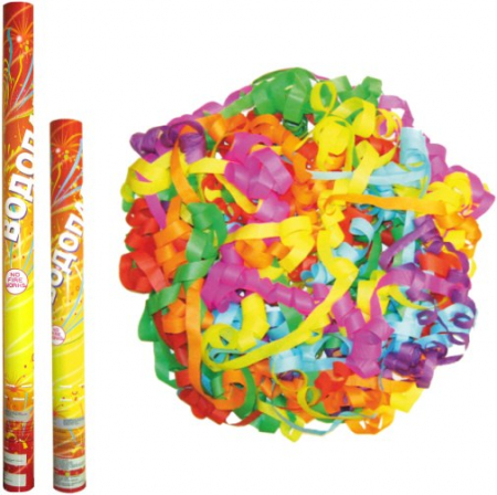 Пневмохлопушка (32"/80см), Водопад, серпантин, в металлической тубе, 1 шт. 