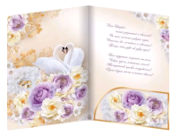 Открытка-поздравление (19,6*27,7см), С Днем вашей свадьбы!, 1 шт.