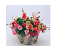 Корзина плетеная (D21*H10*см) секвойя, натуральный с серым, 1 шт.