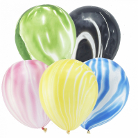 Шар (12"/30см) Мрамор Агат, Ассорти, пастель, 50 шт. 