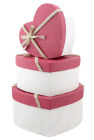 Коробка-шестиугольник (23,5*21*11см), Бархат, Красный, 1 шт.