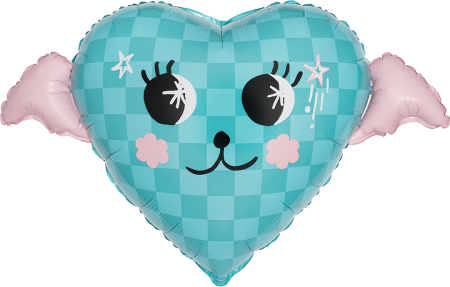 Шар (35''/89см) Сердце, Вау, 1 шт. 