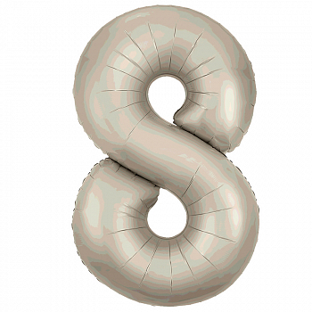 Шар (40"/102см) Цифра "8" Мистик крем Slim в упаковке, 1 шт.