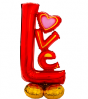 13 Шар (58"/147см) Фигура, LOVE, красная, 1 шт.