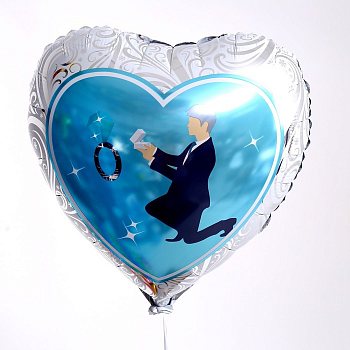 Шар (18"/46 см) Сердце, Свадебное сердце, 1 шт.