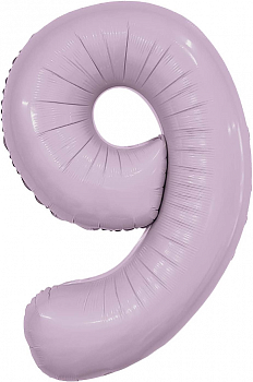 Шар (40''/102см) Цифра, 9 Slim, Орхидея, 1 шт. в упак.