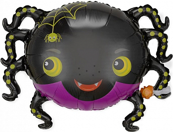 Шар (27''/69 см) Фигура, Паук и паутинка, Черный, 1 шт. Шар (27''/69 см) Фигура, Паук и паутинка, Черный, 1 шт.