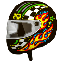 12 Шар (24''/61см) Фигура, Шлем гонщика, 1 шт. в упак.