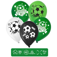 Шар (12"/30см) Футбол, Ассорти, пастель, 25 шт. 
