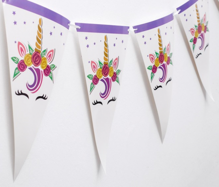 Гирлянда (30*20см), Единорог, 10 флажков, 1 шт.