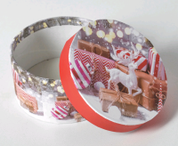 Коробка круглая (10х10х5см), Микс, 1 шт.