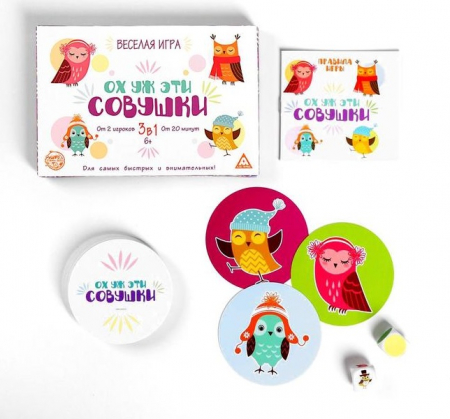 Игра для всей семьи "Ох, уж эти совушки", 1 шт.