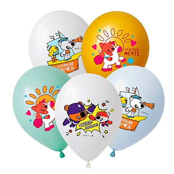 Шар (12"/30см) Ми-Ми-Мишки Навстречу мечте, Ассорти, пастель, 50 шт.