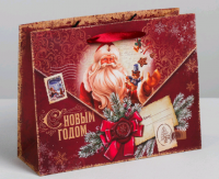 Пакет подарочный (23x18×8см), Ретро письмо, 1 шт.