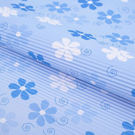 Бумага гофрированная (50*70см), Цветочки, Голубой, 1 шт.