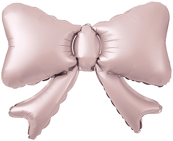 Шар (20''/51см) Фигура, Бант (надув воздухом), Пыльная роза, Сатин, 1 шт. в уп.