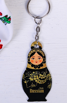 Брелок-матрешка (3*6см), "Russian style", 1 шт.