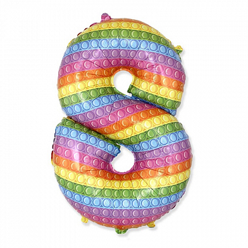 Шар (32"/81см) Цифра "8" Поп-ит, 1 шт.