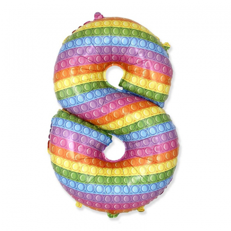 Шар (32"/81см) Цифра "8" Поп-ит, 1 шт.