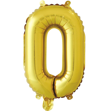 Шар с клапаном (16''/41см) Буква, О, Золото, 1 шт.