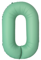 Шар (40''/102см) Цифра, 0 Slim, Мятный, Матовый, 1 шт. в уп.