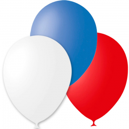 Шар (12"/30см) Триколор, Ассорти, пастель, 30 шт.