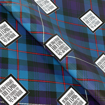 Бумага упаковочная глянцевая (49*70см), Клетка , 1 шт.